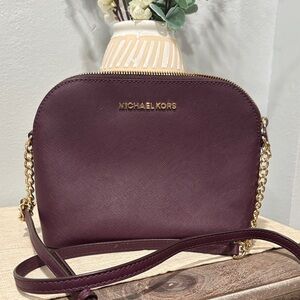 Michael Kors Plum Crossbody Bag with Gold Chain